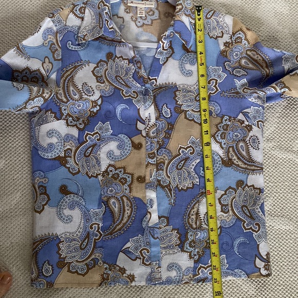 JM Collection 100% linen top - Picture 8 of 15